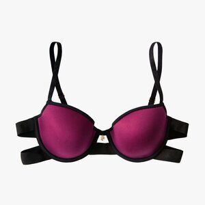 ThirdLove 24/7 Strappy T-Shirt Purple & Black Bra 34B NEW